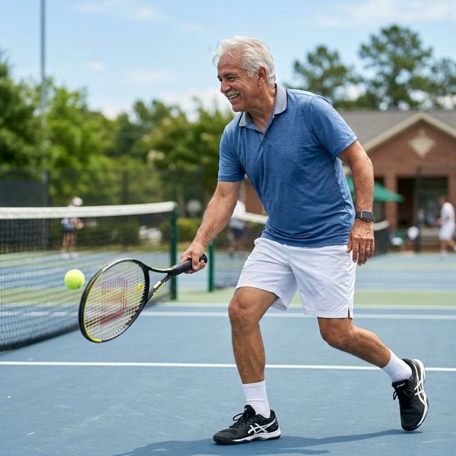 Adulto mayor activo y feliz