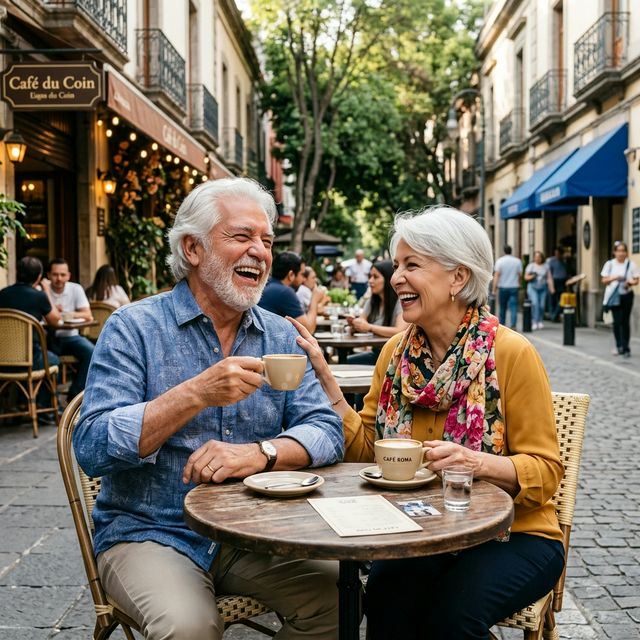 Adulto mayor activo y feliz