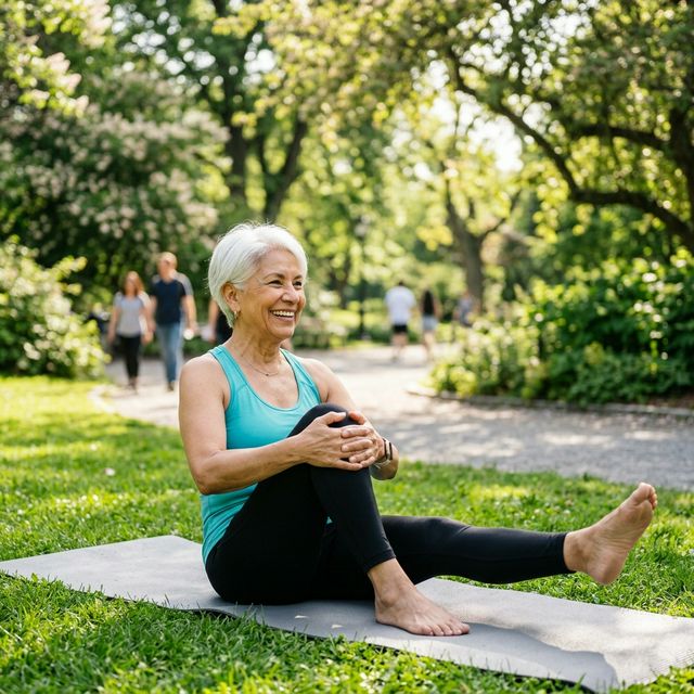 Adulto mayor activo y feliz