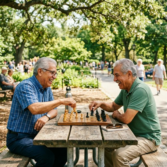 Adulto mayor activo y feliz